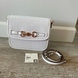 Anne Klein logo flap crossbody cool grey